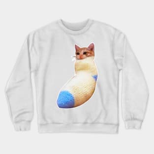 sadcat crying cat in sock meme Crewneck Sweatshirt